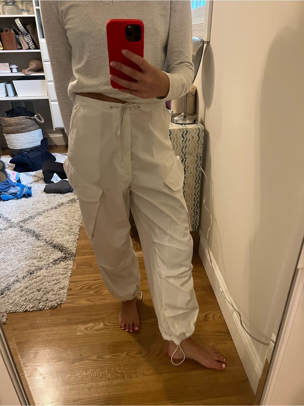 Agolde Cream Utility Cargo Jogger Pants